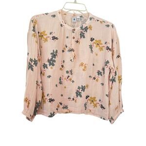 Petit Bateau Girls Muslin Botanical Floral Blouse NWT Size 12 Cottagecore